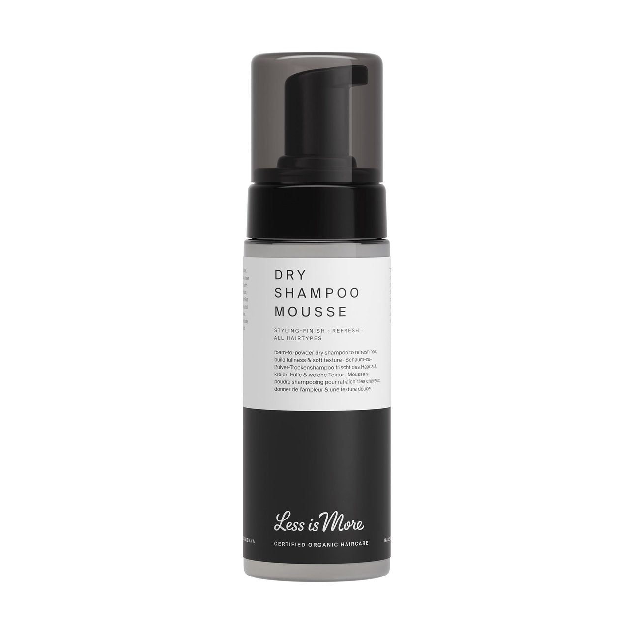 Trockenshampoo-Mousse in dunkler Flasche