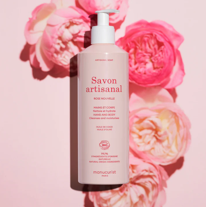 Savon artisanal Hand Body Wash - Rose Nouvelle / Handgefertigte Seife Neue Rose, 500ml