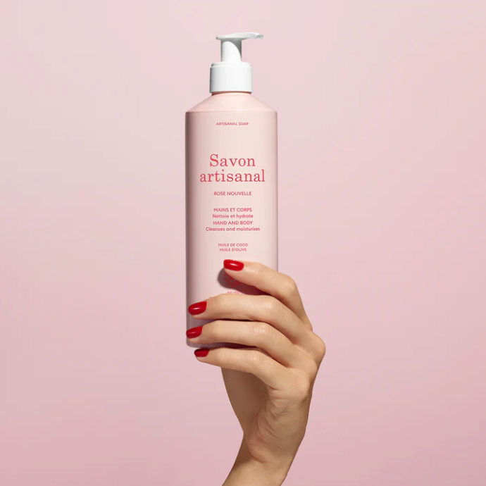 Savon artisanal Hand Body Wash - Rose Nouvelle / Handgefertigte Seife Neue Rose, 500ml