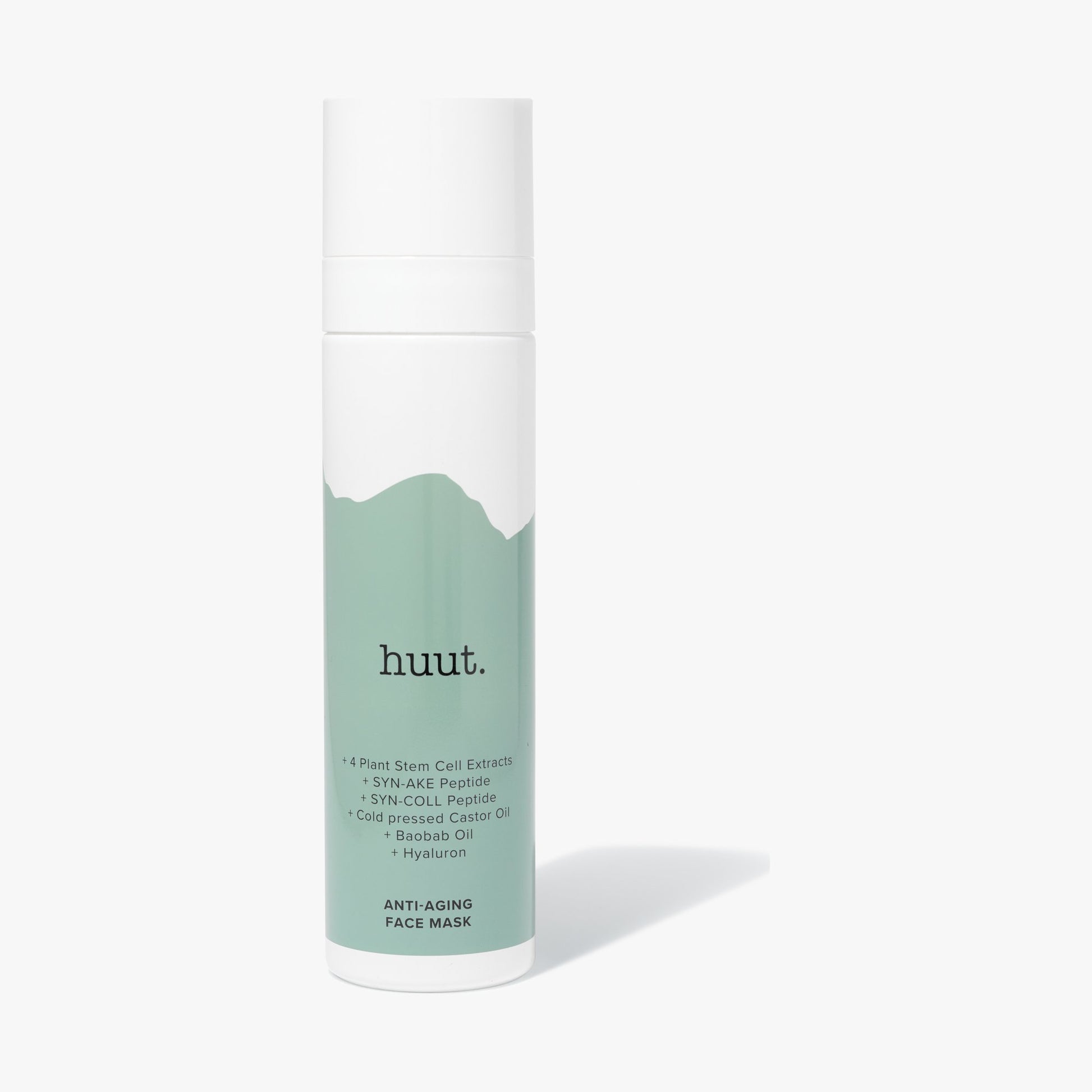 Anti Aging Face Mask von huut., Packshot der Spenderflasche vor weißem Hintergrund
