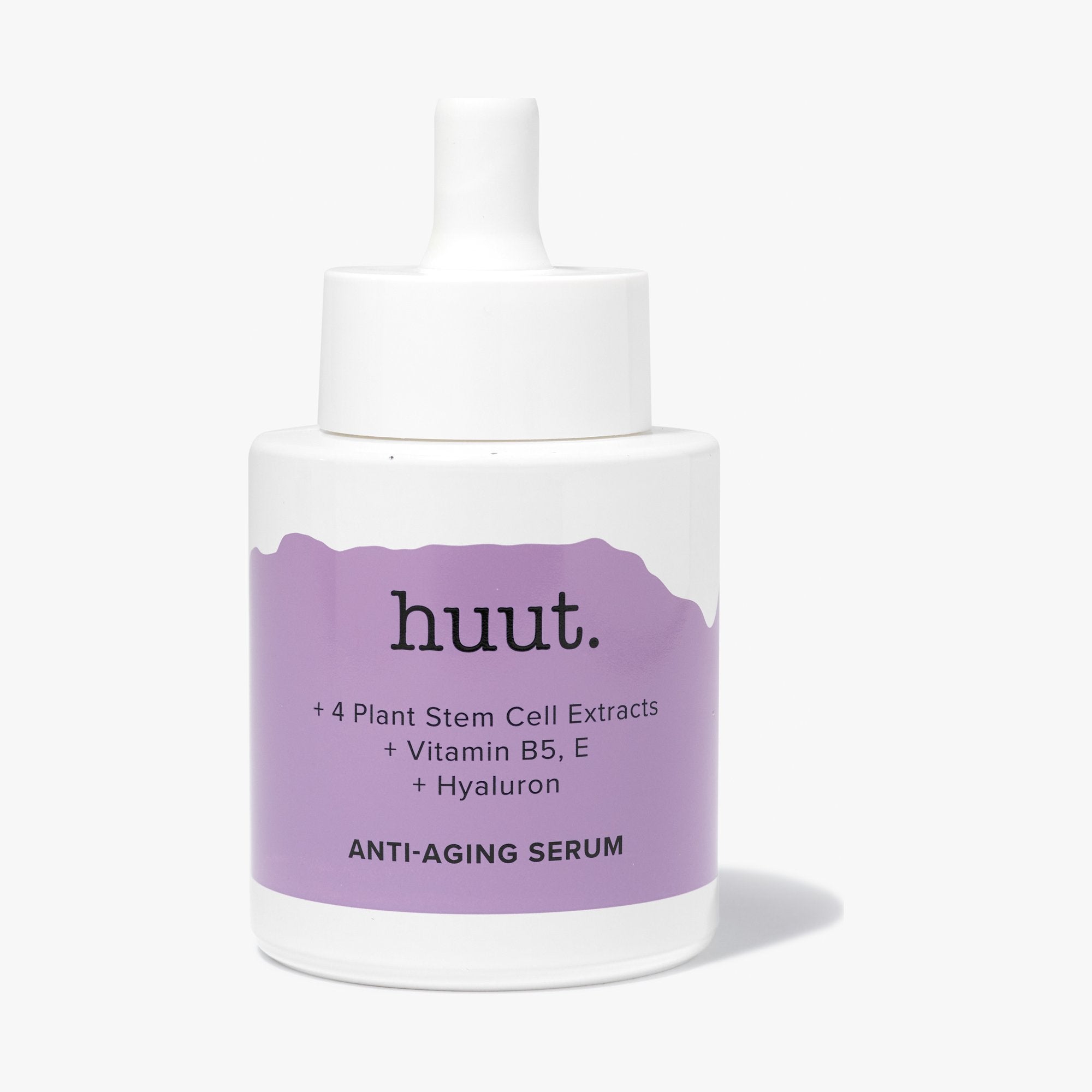 Anti Aging Serum von huut., Packshot der Pipettenflasche vor weißem Hintergrund