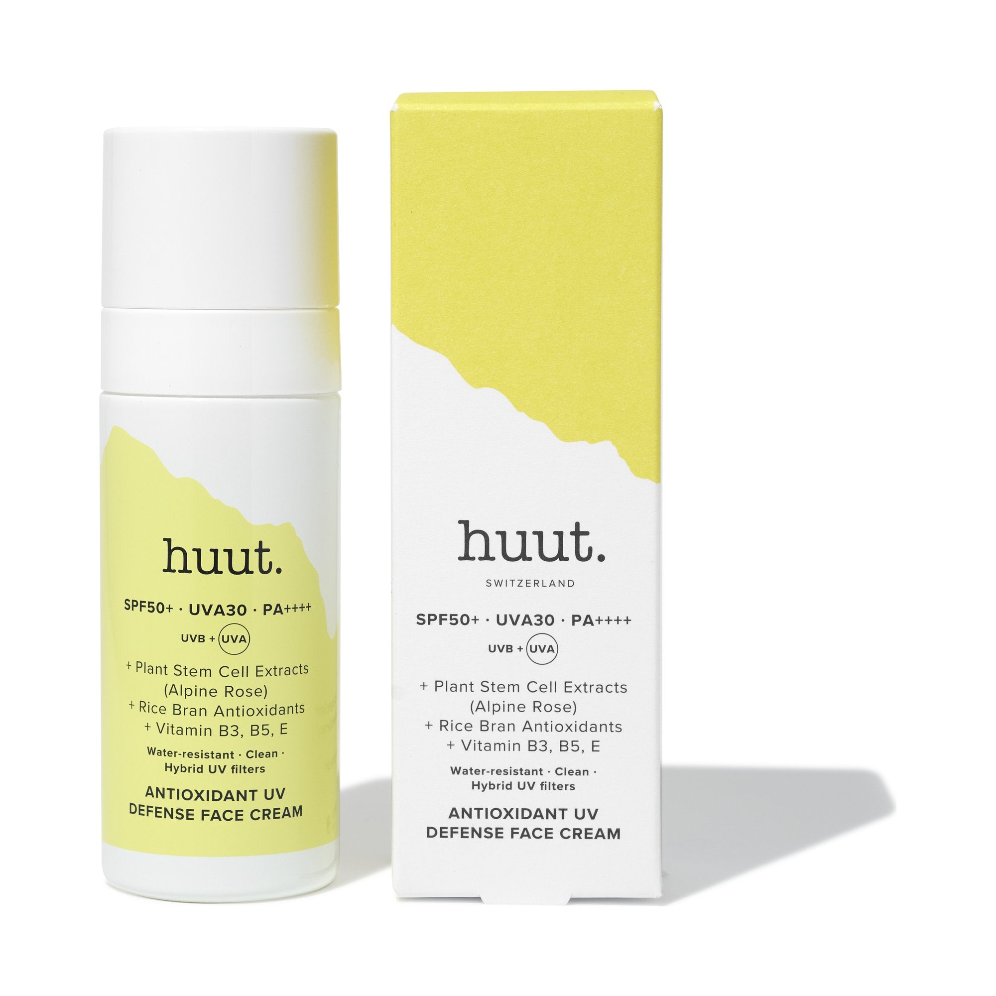 Antioxidant UV Defense Face Cream SPF50+ von huut. mit Faltschachtel
