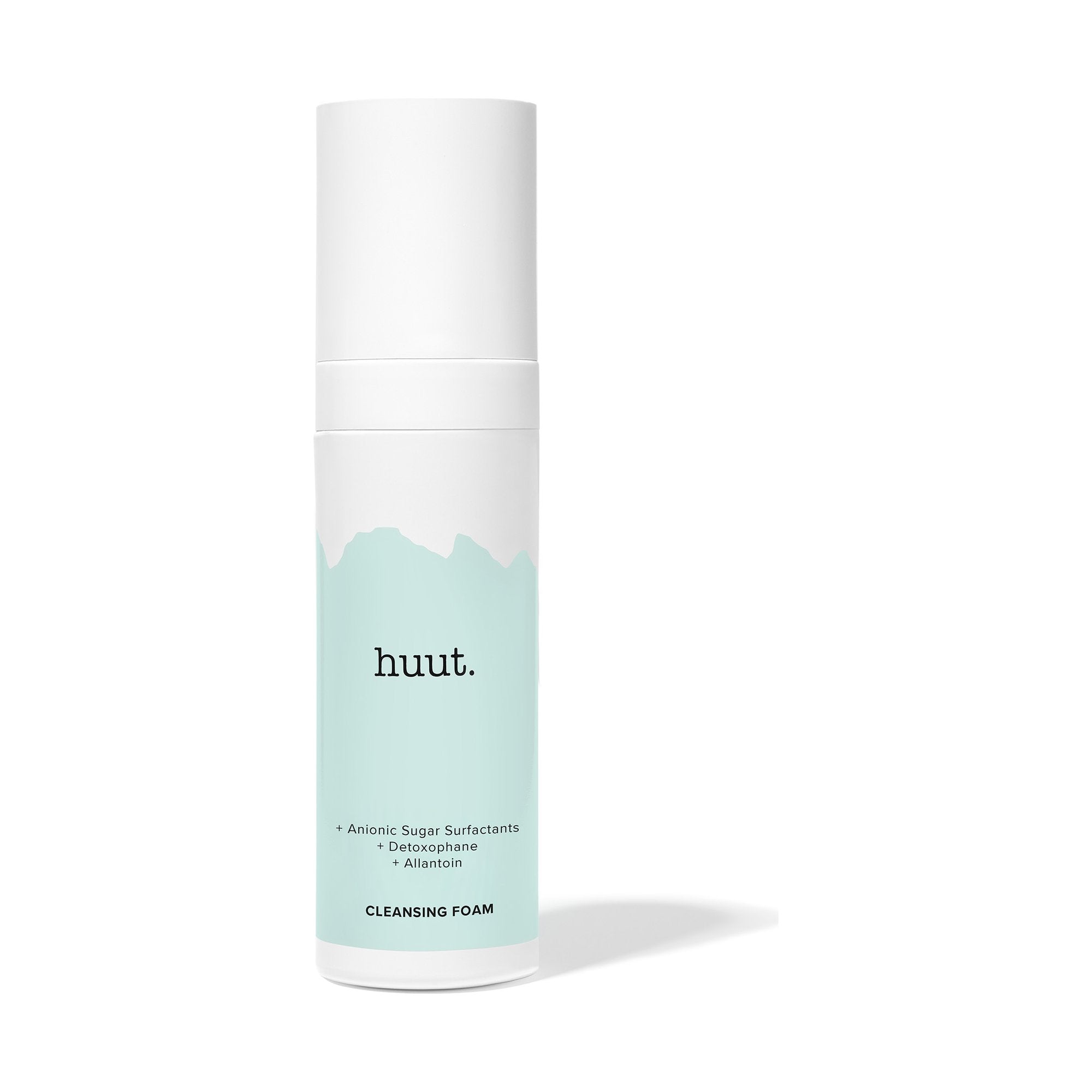 Cleansing Foam von huut., Packshot der Spenderflasche vor weißem Hintergrund