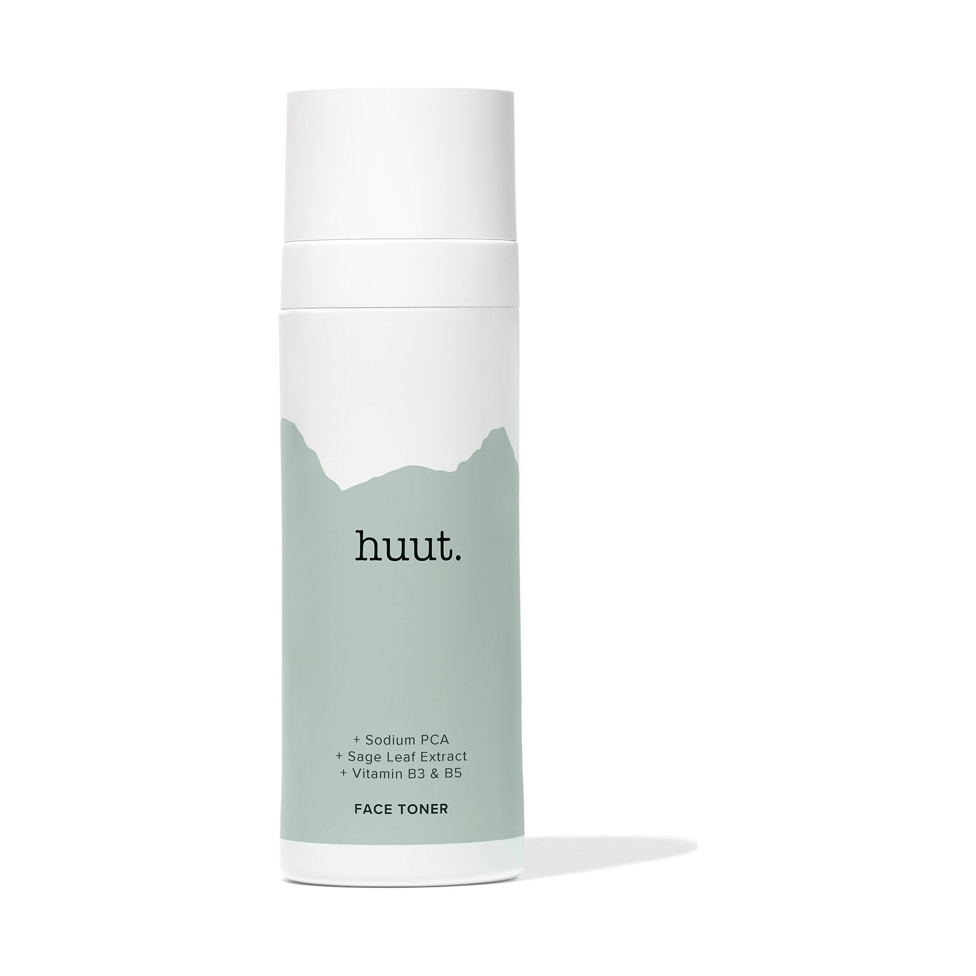 Face Toner von huut., Packshot der Sprühflasche vor weißem Hintergrund
