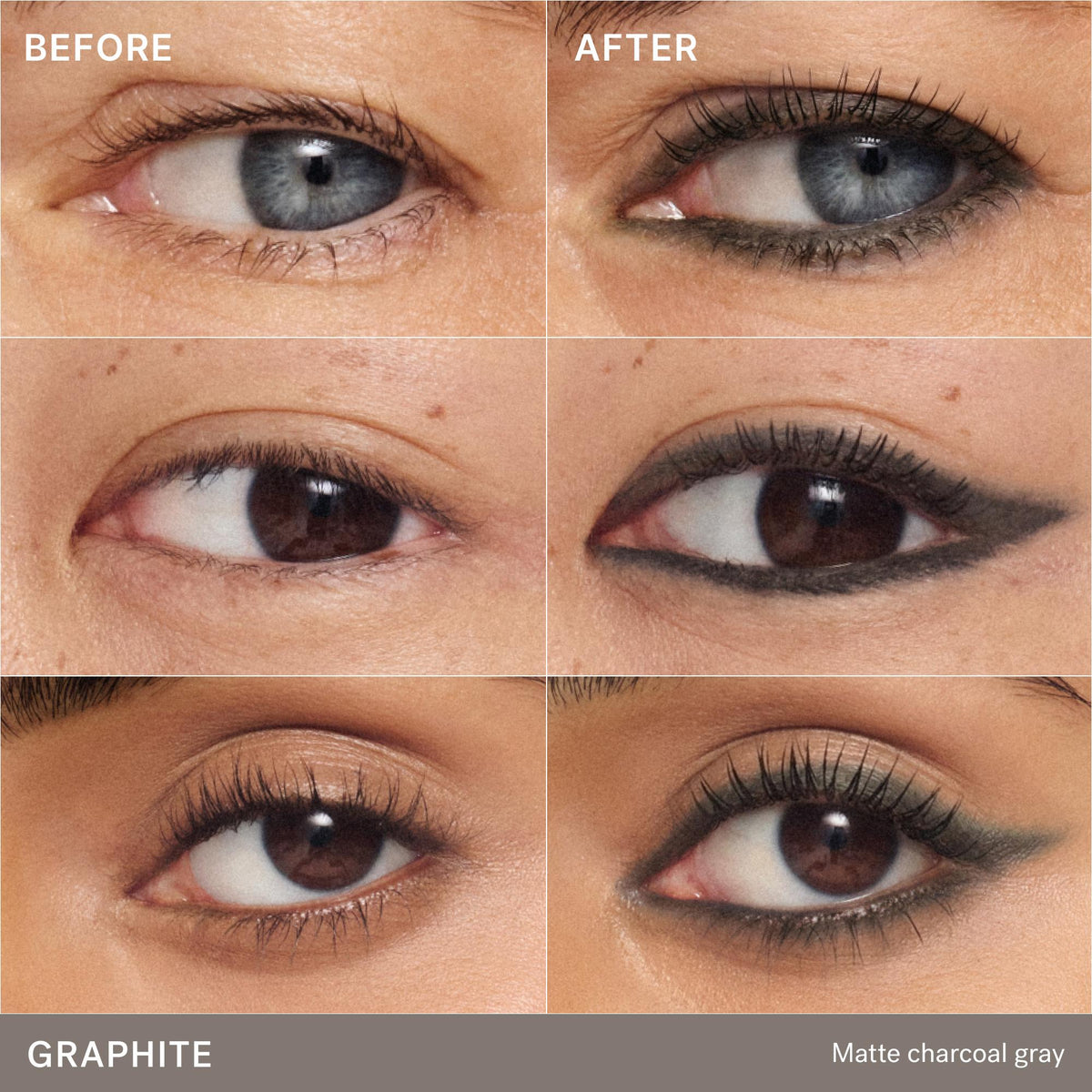 ILIA Beauty Thru Line Waterproof Eyeliner Graphite – vorher und nachher