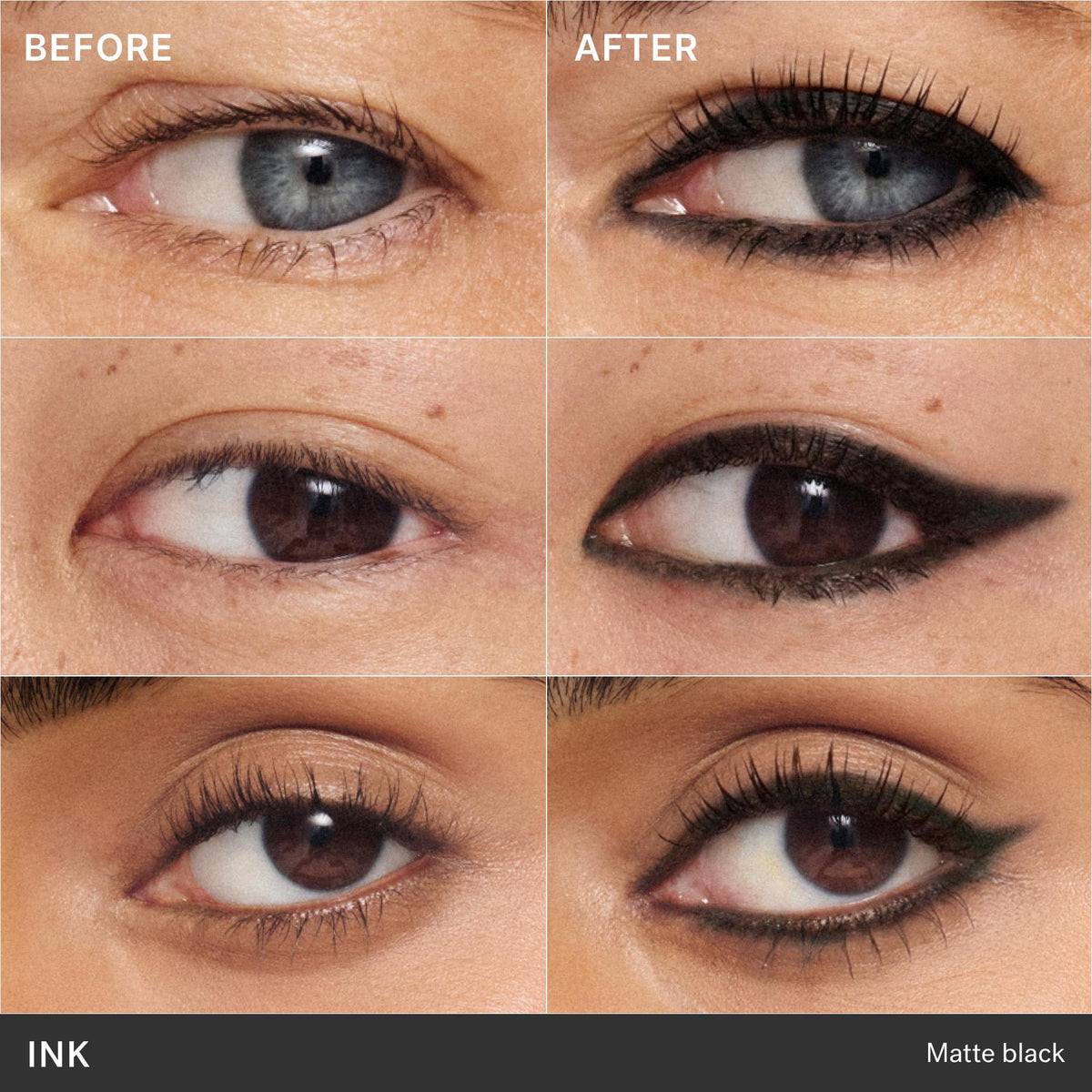 ILIA Beauty Thru Line Waterproof Eyeliner Ink – vorher und nachher