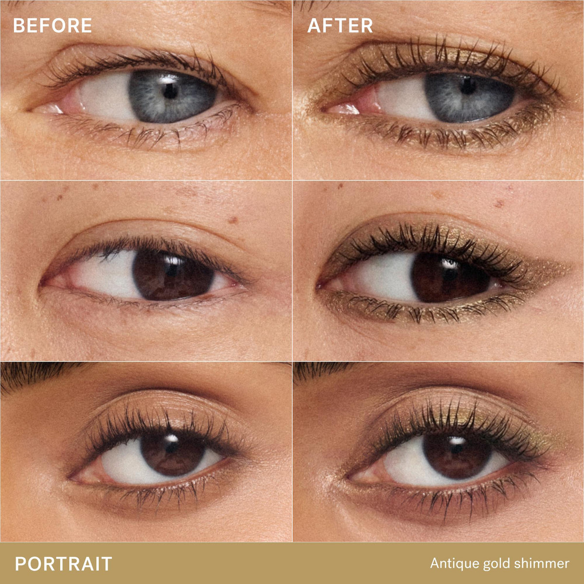 ILIA Beauty Thru Line Waterproof Eyeliner Portrait – vorher und nachher