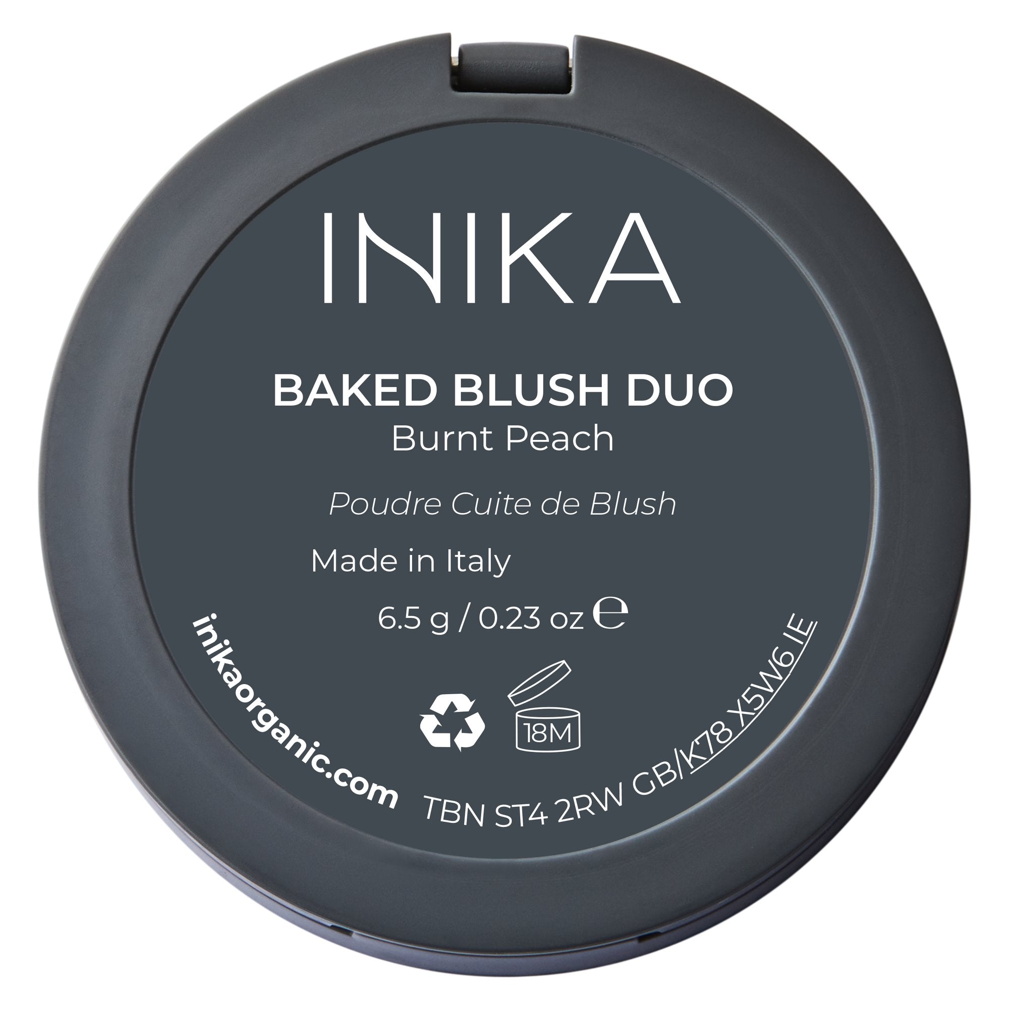 INIKA Organic Baked Mineral Blush Duo Burnt Peach / Gebrannter Pfirsich Rückseite