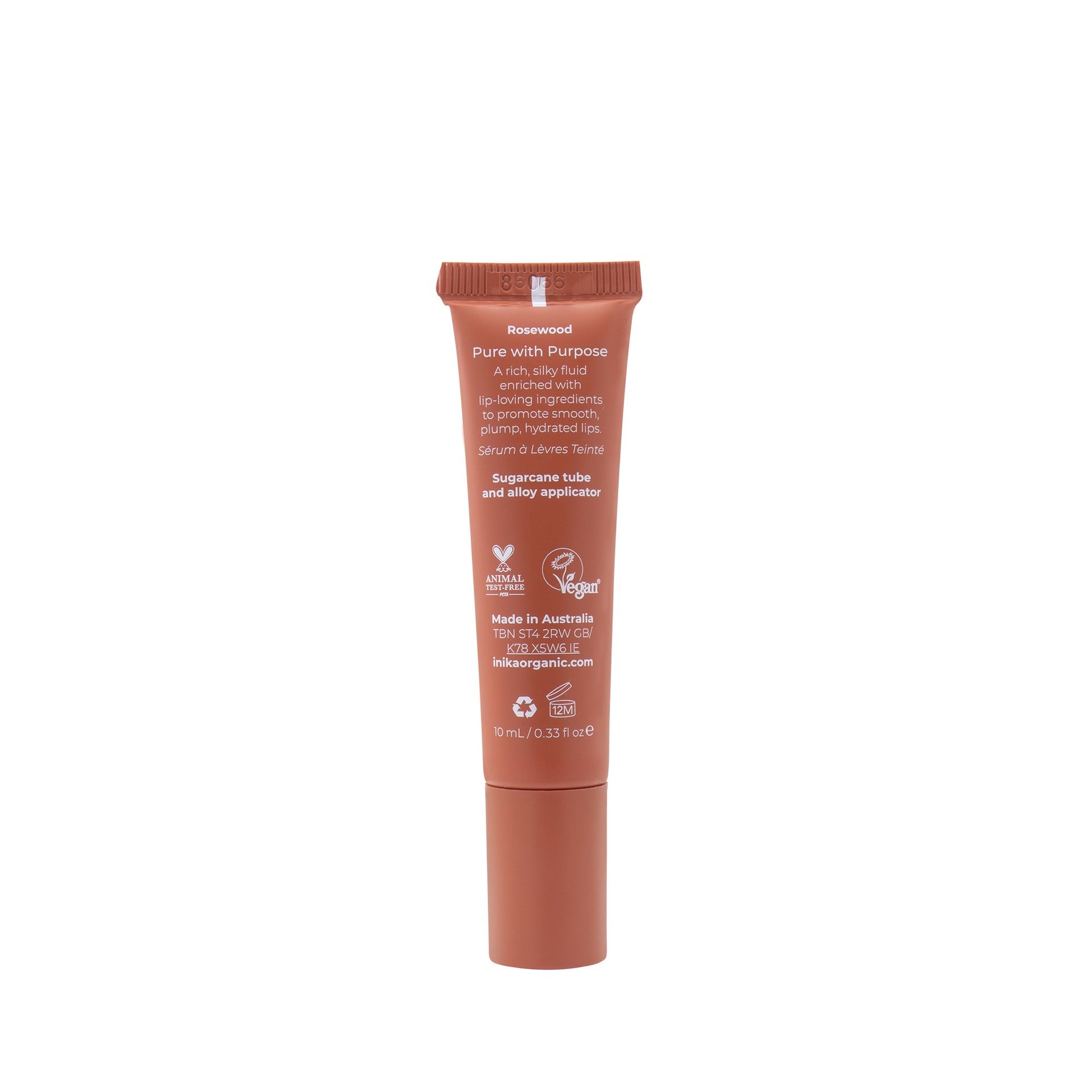 INIKA Organic Tinted Lip Serum Rosewood / Rosenholz