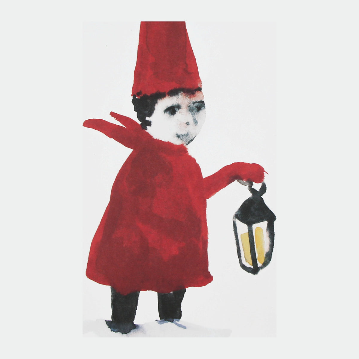 L:A BRUKET Snow Dream Collection – Aquarell Tomte mit Laterne von Alex Simpson