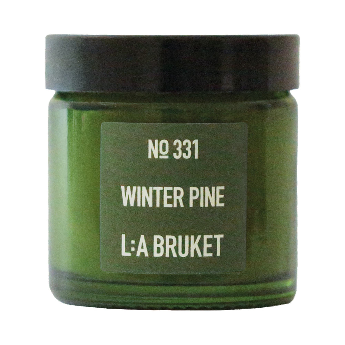 L:A BRUKET No 331 Duftkerze Winter Pine 50 g – kleines tiefgrünes Glas