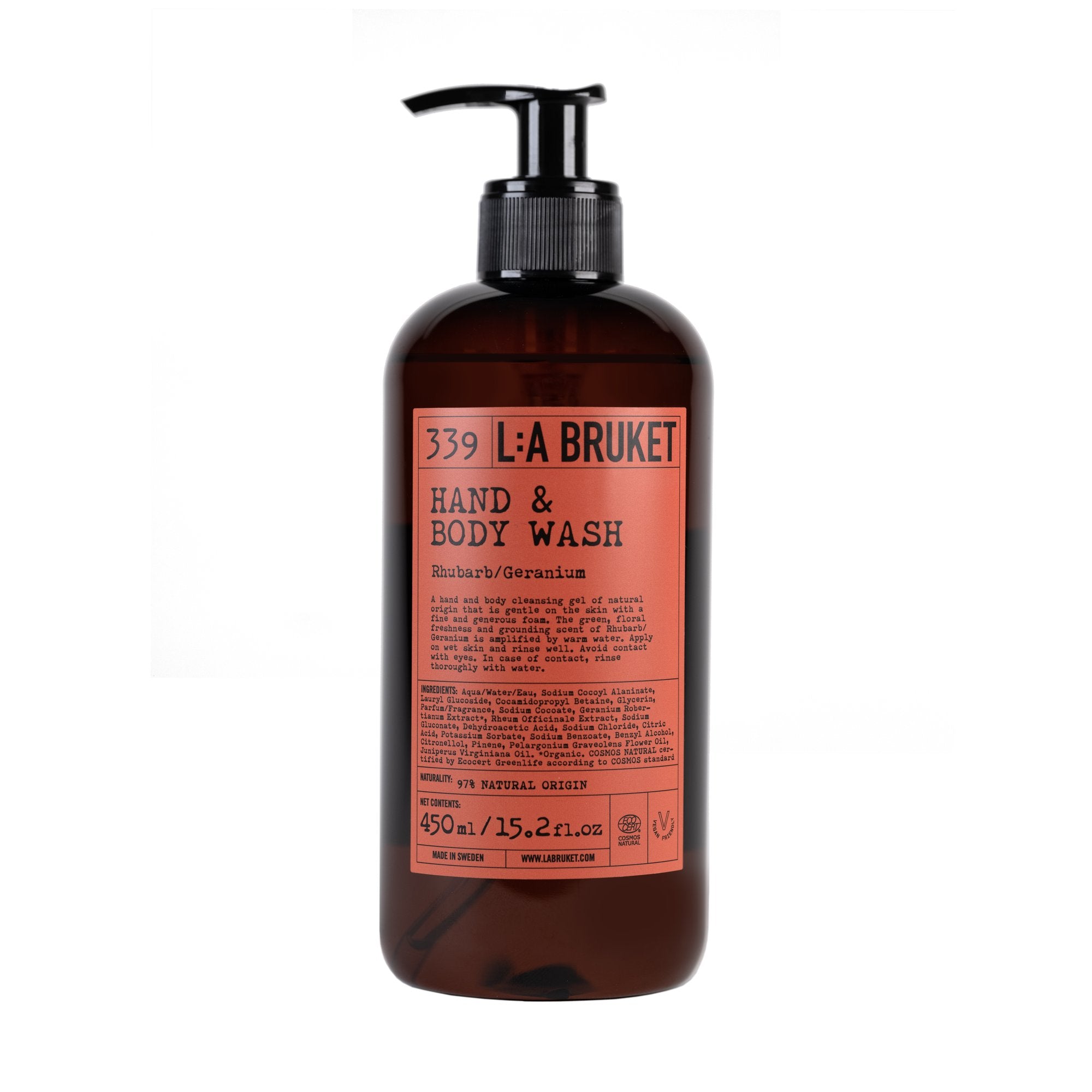 L:A BRUKET No 339 Hand & Body Wash Rhubarb / Geranium