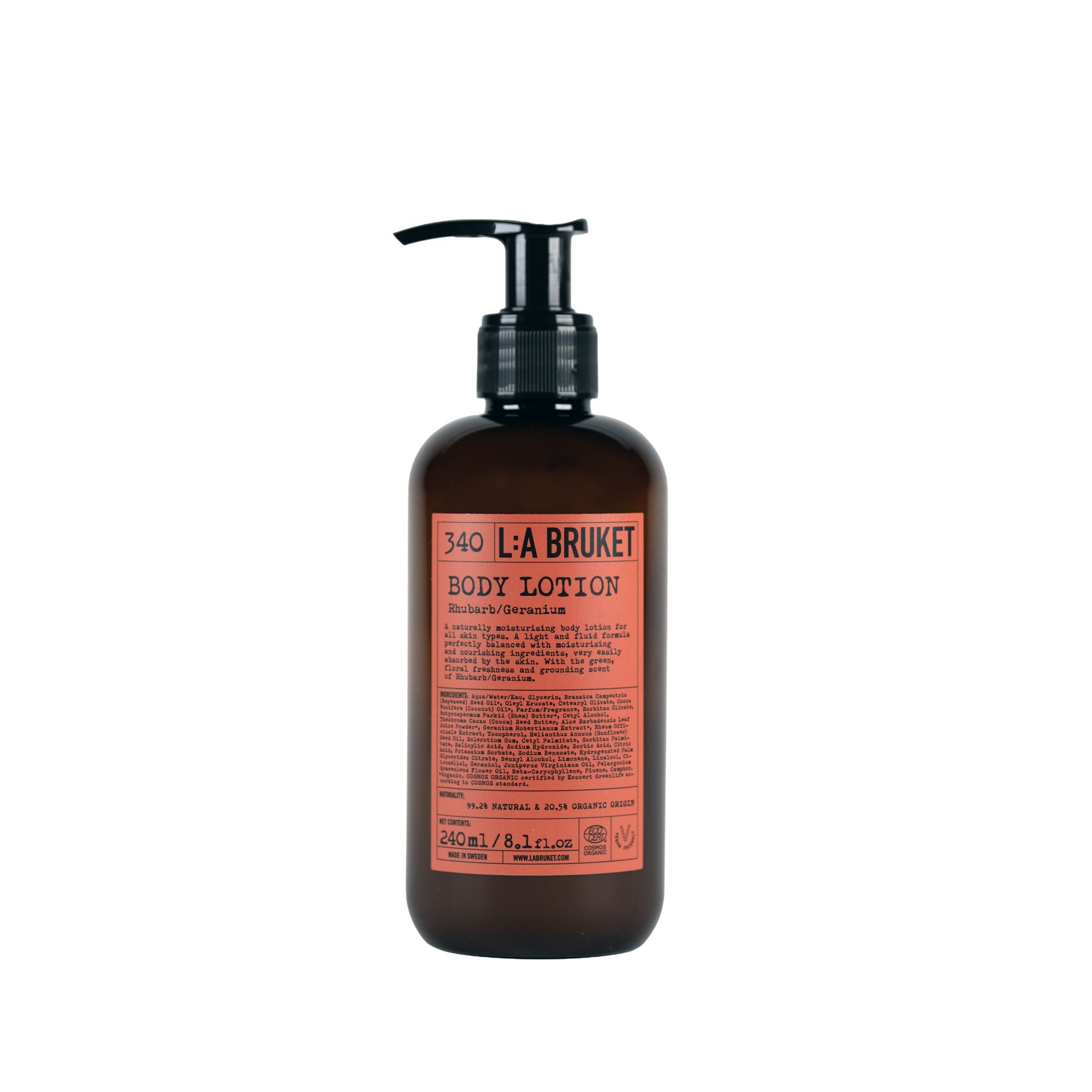 L:A BRUKET No 340 Body Lotion Rhubarb / Geranium
