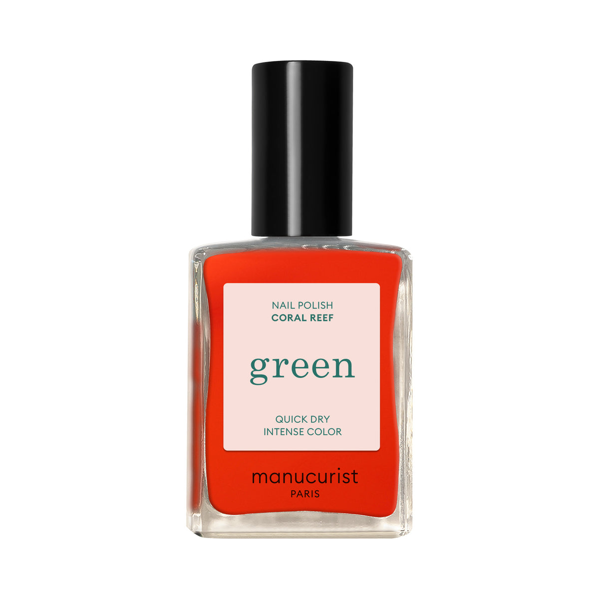Manucurist Coral Reef Nagellack 15ml, Flakon der Serie green in Korallenrot