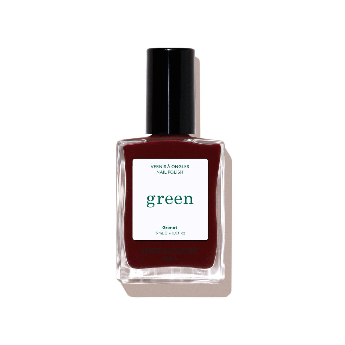Manucurist Grenat Nagellack 15ml, Flakon der Serie green in tiefem Granatrot