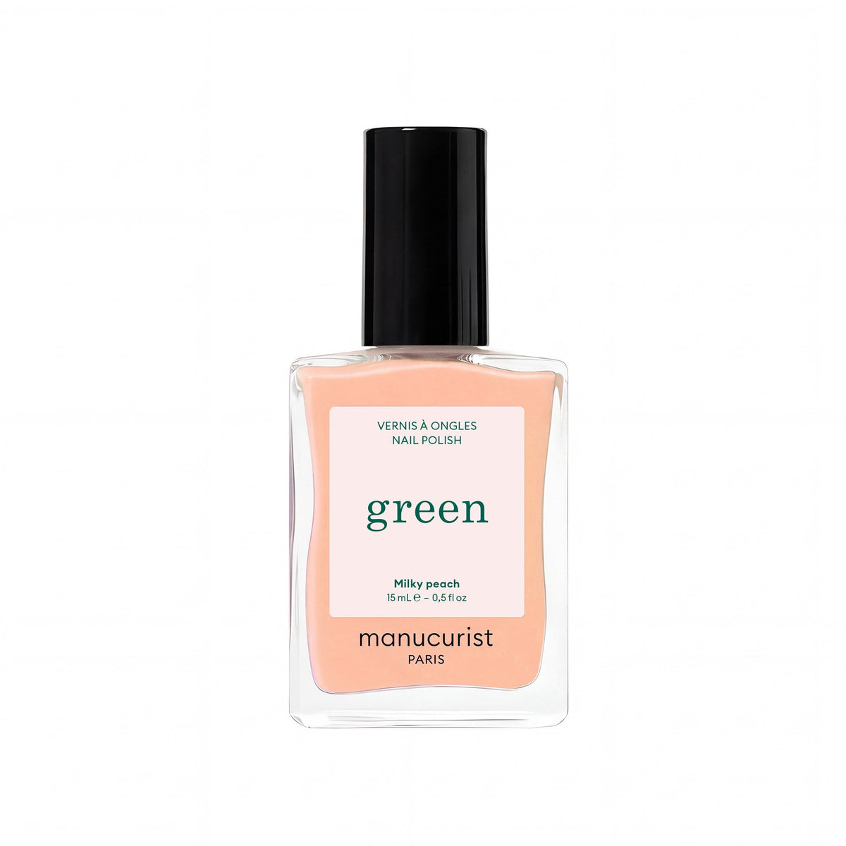 Manucurist Milky Peach Nagellack 15ml, Flakon der Serie green in milchigem Pfirsich