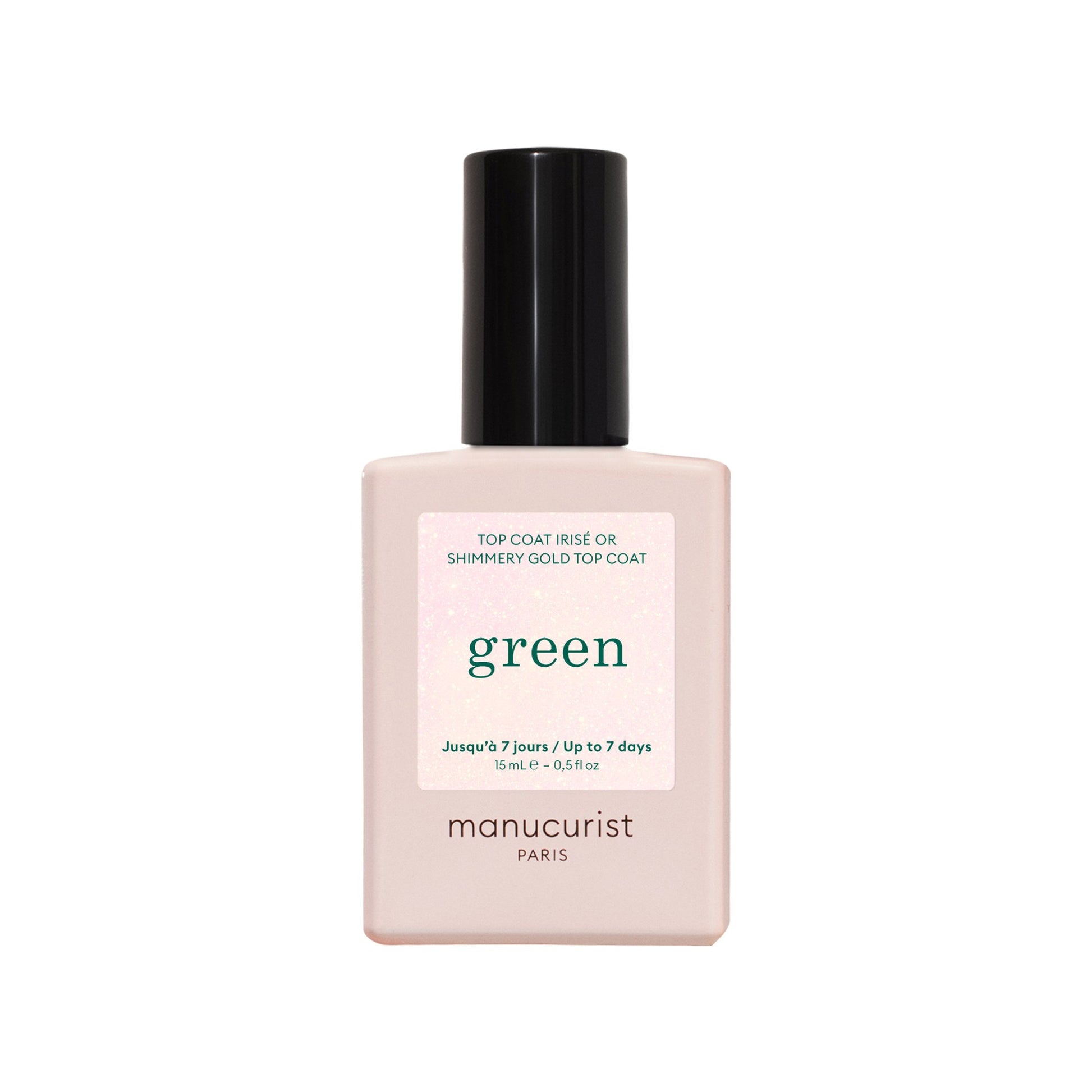 Manucurist Shimmery Gold Top Coat 15ml, Flakon der Serie green mit goldenem Schimmer