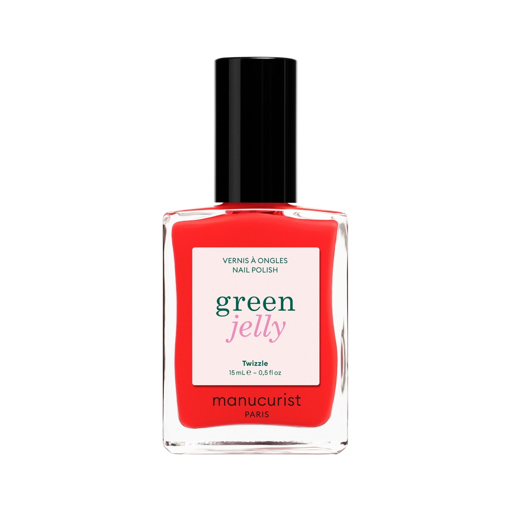 Manucurist Twizzle Jelly Nagellack 15ml, Flakon der Serie green jelly in leuchtendem Rot