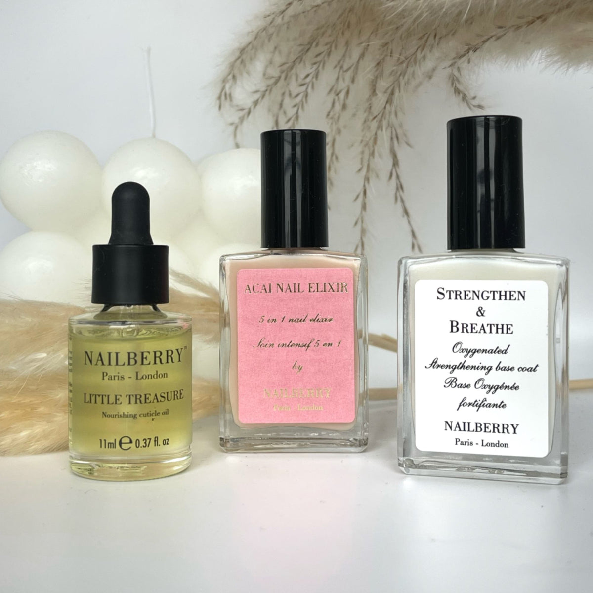 Nailberry Acai Nail Elixir, 15ml – mit Strengthen & Breathe und Little Treasure Nagelöl