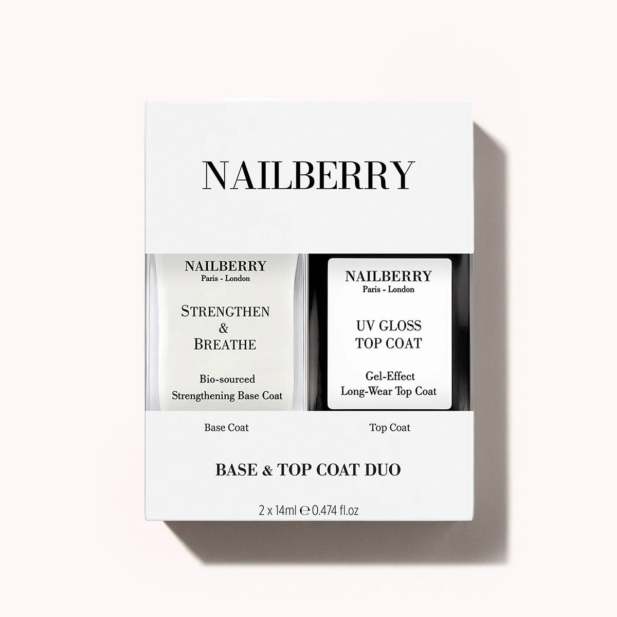 Nailberry Base & Top Coat Duo – Geschenkbox mit Strengthen & Breathe Base Coat und UV Gloss Top Coat