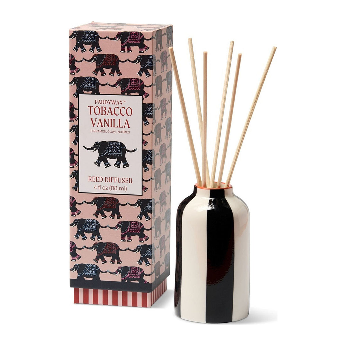 Paddywax A Dopo Keramik-Diffuser Elephant – Tobacco Vanilla, 118ml – Packshot mit Schachtel