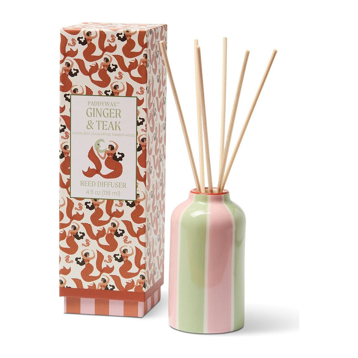 Paddywax A Dopo Keramik-Diffuser Mermaid & Moon – Ginger & Teak, 118ml – Packshot mit Schachtel
