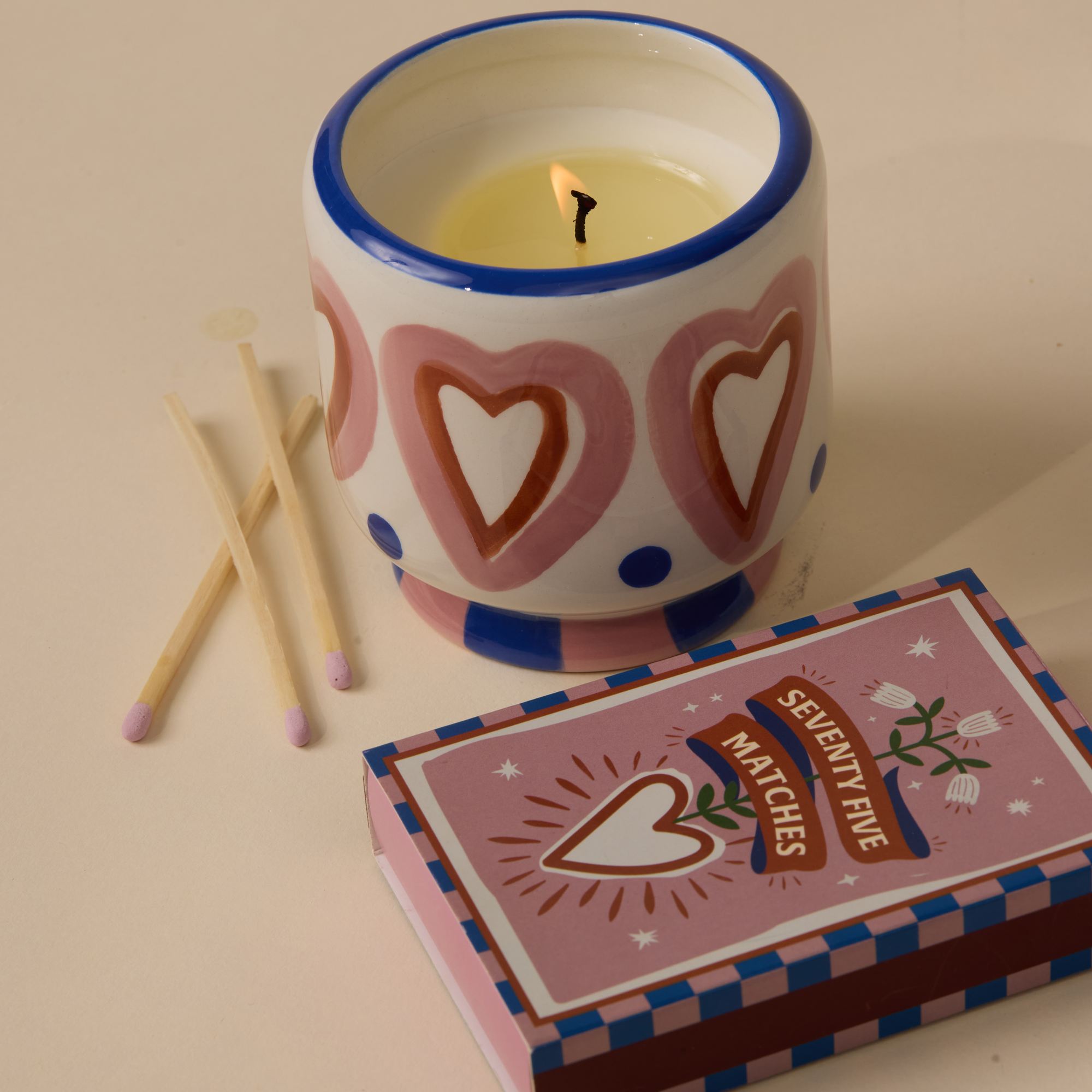 Paddywax A Dopo Keramik-Duftkerze Hearts – Rosewood Vanilla, 226g – Lifestyle