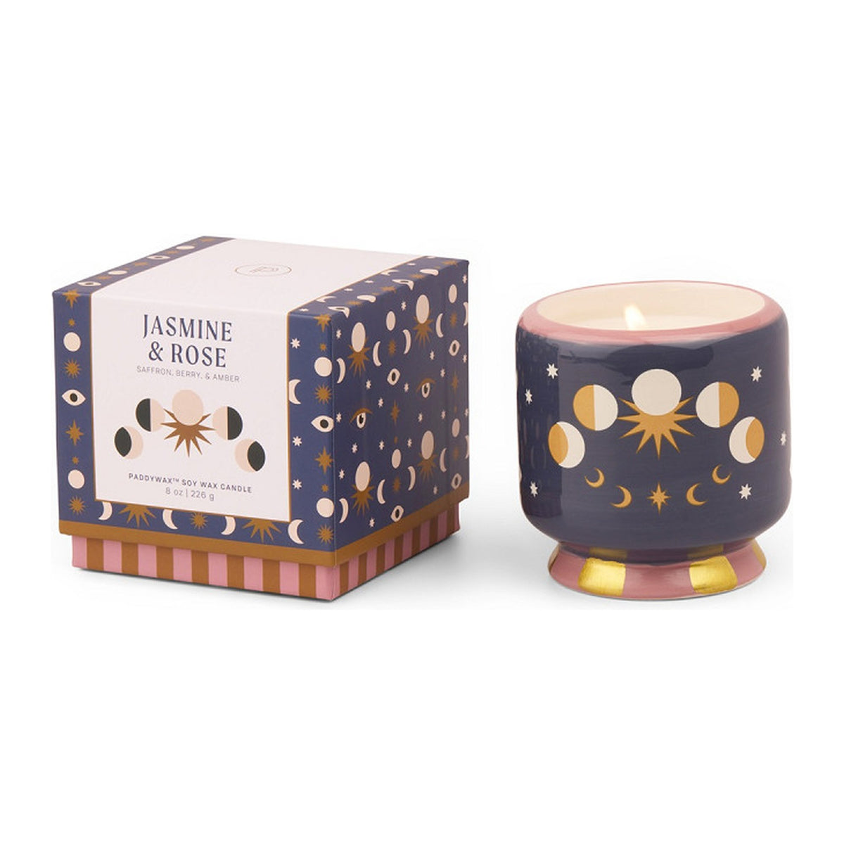 Paddywax A Dopo Keramik-Duftkerze Moon Phases – Jasmine & Rose, 226g – Packshot