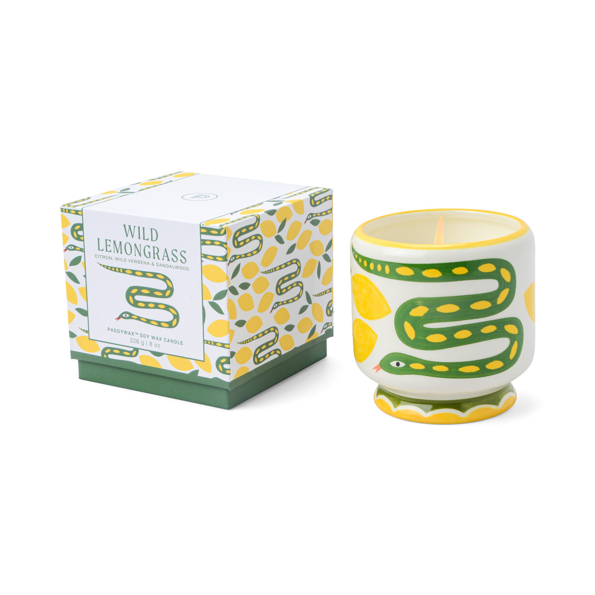 Paddywax A Dopo Keramik-Duftkerze Snake – Wild Lemongrass, 226g – Packshot