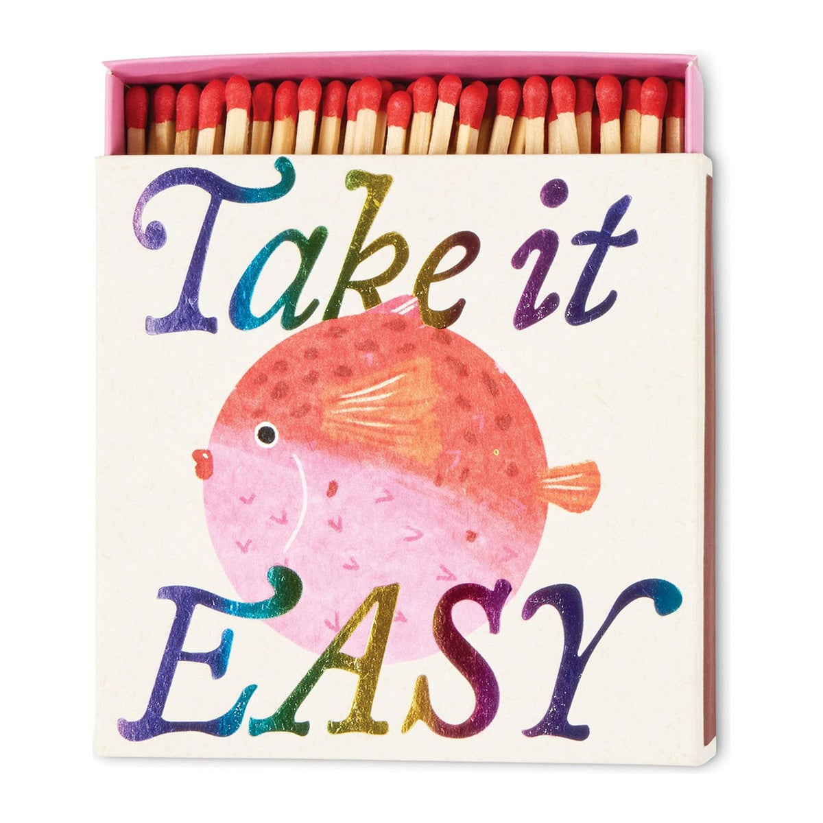 Paddywax Square Streichhölzer Take it Easy Puffer Fish, 125 Stück – Packshot