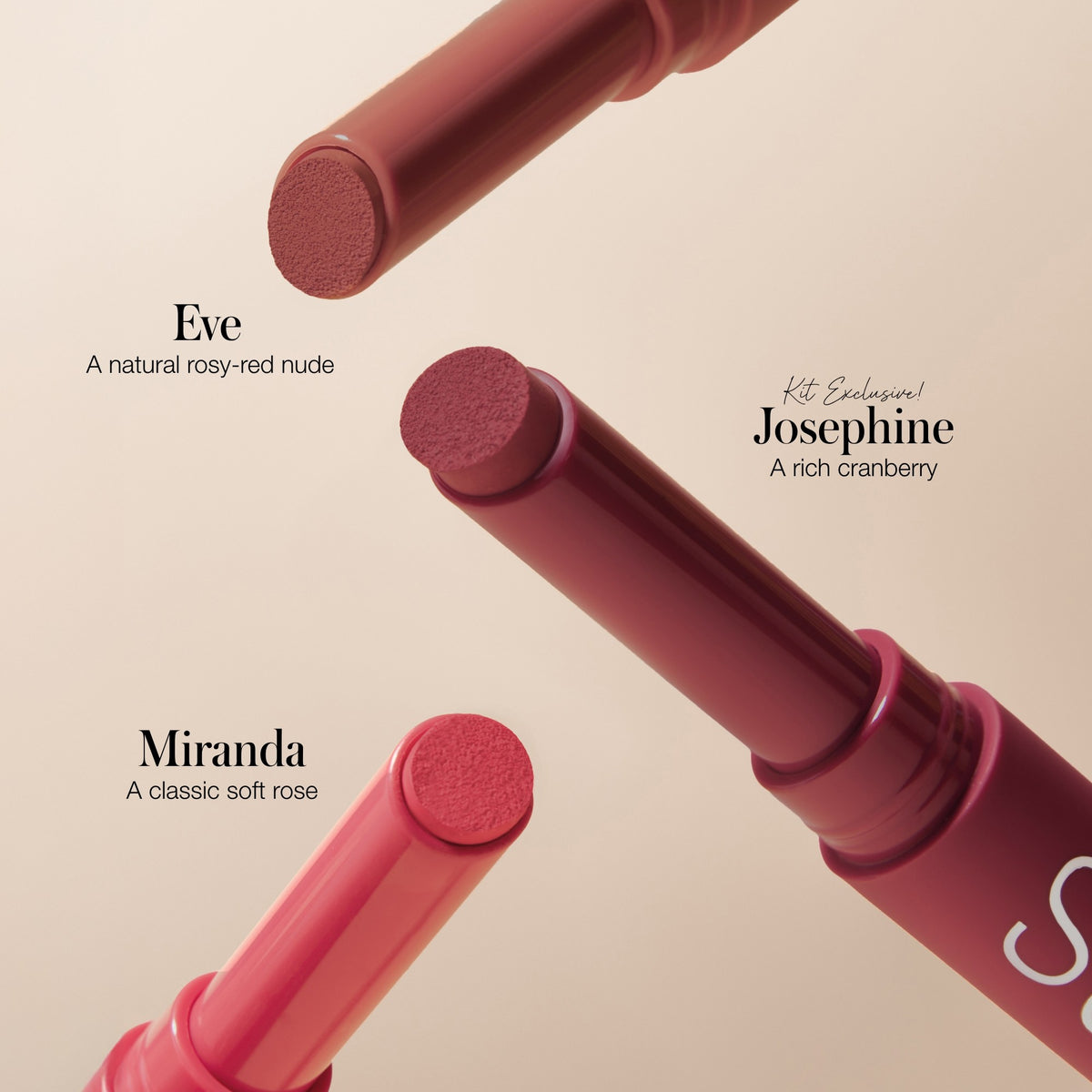 RMS Beauty Legends to Love Kit – geöffnete Box mit Miranda, Eve und Josephine