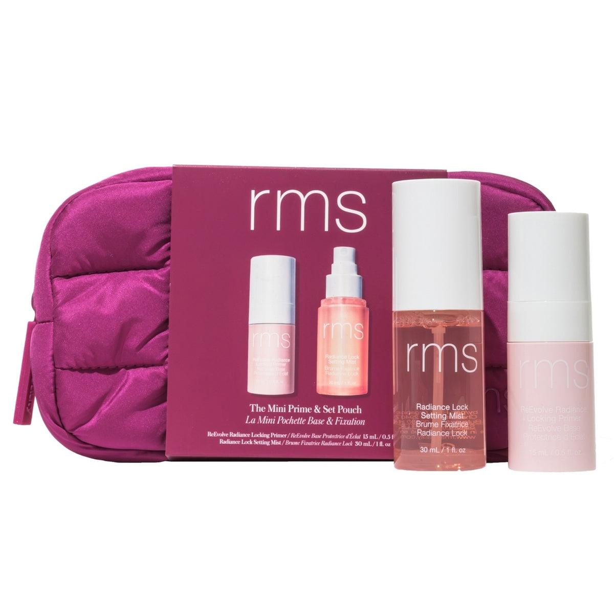 RMS Beauty The Mini Prime & Set Pouch – Primer, Setting Mist und Tasche