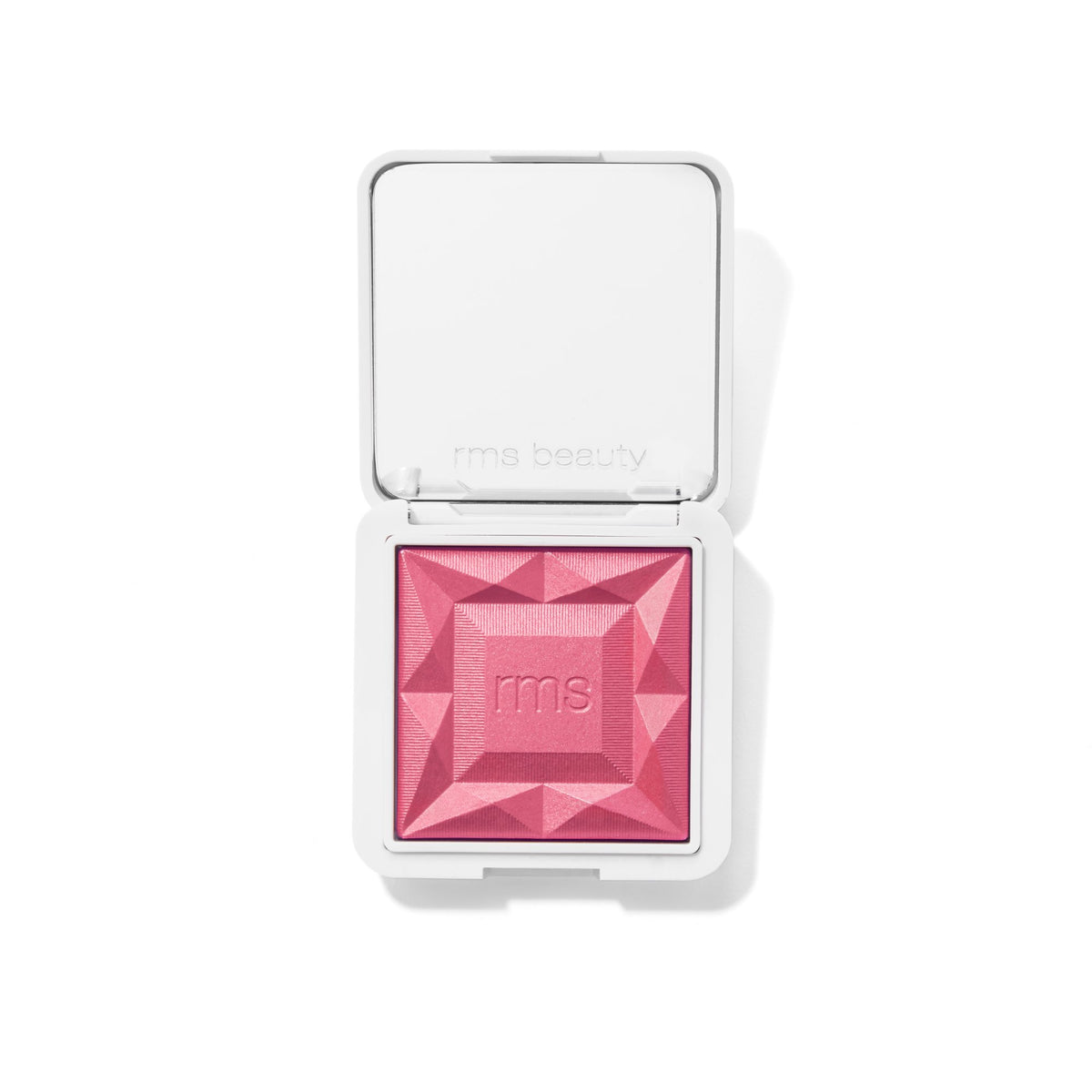 RMS Beauty ReDimension Hydra Powder Blush - Bermuda Rose, 7g – geöffnete Kompaktdose mit Spiegel