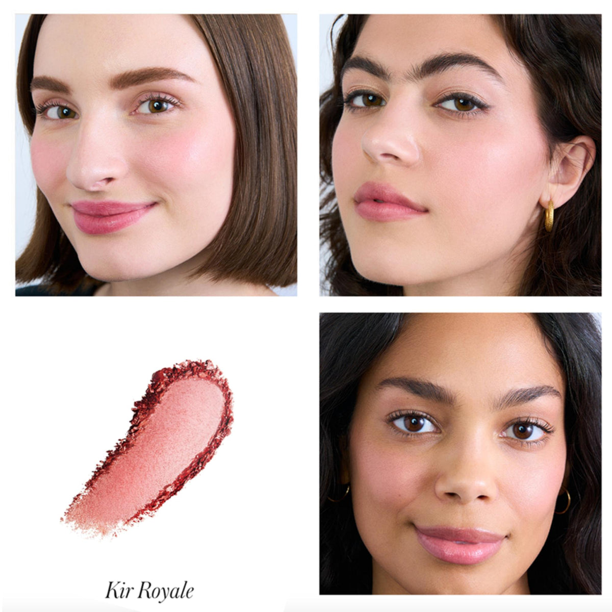 RMS Beauty ReDimension Hydra Powder Blush - Kir Royale, 7g – Farbton Kir Royale an drei Modellen mit Farbmuster