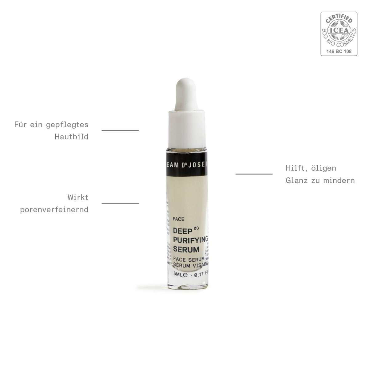 TEAM DR JOSEPH Deep Purifying Serum, 5ml – Reisegröße – Pipettenflakon mit Eigenschaften