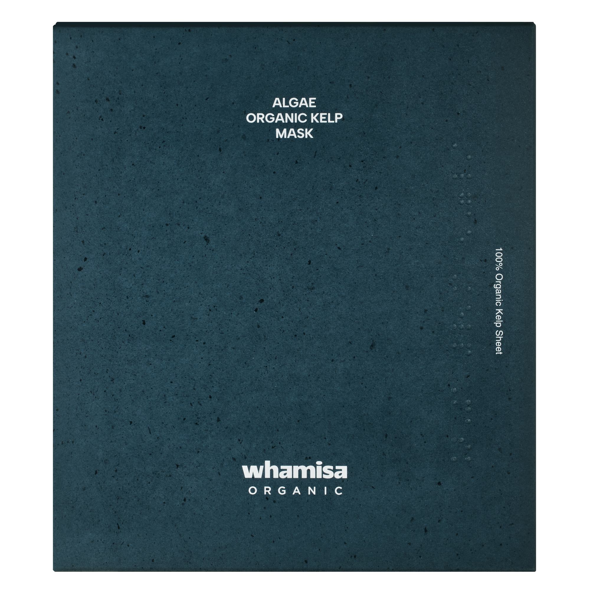 WHAMISA Algae Kelp Mask 5er-Set: dunkelblaue Umverpackung, Vorderseite