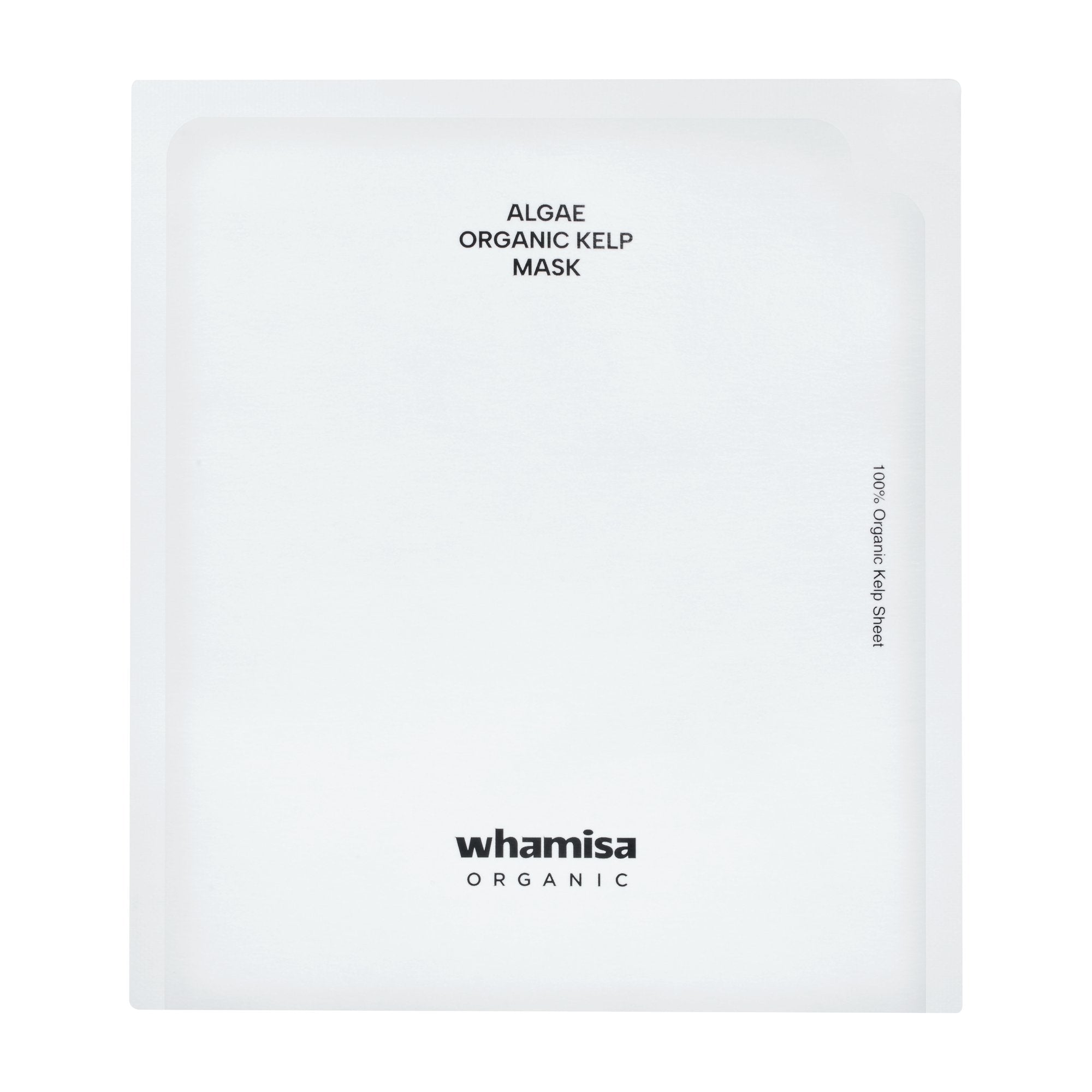 WHAMISA Algae Kelp Mask: weißes Sachet mit Produktaufdruck, Vorderseite